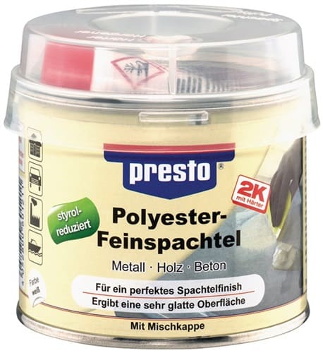 PRESTO 2K-Feinspachtel weiß,Härter rot 250g Dose PRESTO