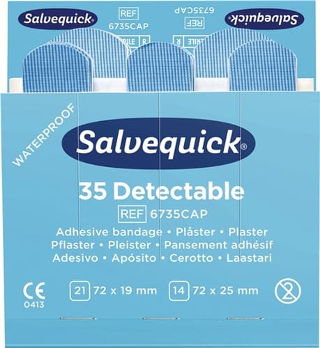 SALVEQUICK Pflasterstrips Salvequick detectable 6 Nachfüllpack je 35 St.SALVEQUICK