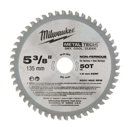 MILWAUKEE 135/20 mm Z50 Kreissägeblatt für Metall-Handkreissägen