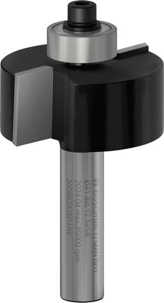 BOSCH Falzfräser, Standard for Wood, 8 mm, B 9,5 mm, D 31,8 mm, L 12,5 mm, G 54 mm