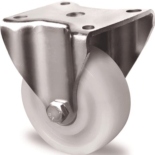 TECWERK Schwerlast-Bockrolle D.80mm Trgf.300kg Ku.Platte L100xB88mm Farbe Rl.weiß TW
