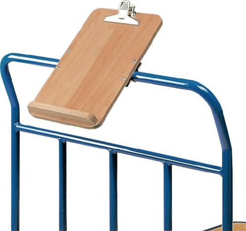 FETRA Schreibtafel HO m.Papierklammer u.Stiftablage f.Plattformwagen DIN A4 hoch