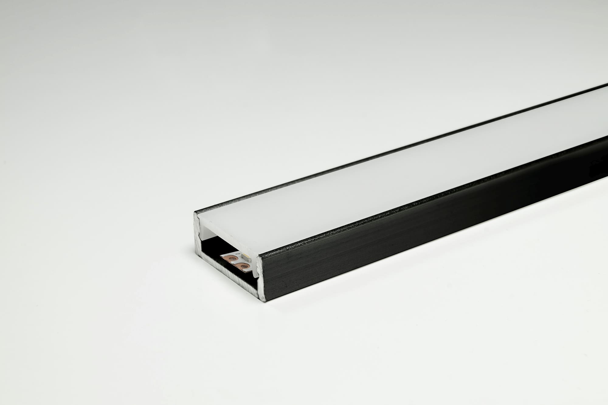 L&S LED Leuchtenprofil Paris, 17,5x7mm, Einbau, Alu schwarz E6/C35, L: 3080mm
