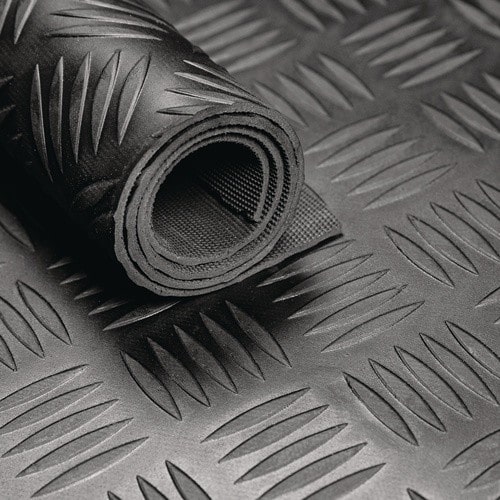Gummihammerschlagmatte B.1,2m L.10m D.3mm schwarz NR/SBR o.Gewebeeinlage