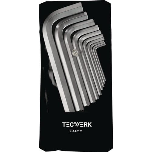 Winkelschraubendrehersatz 10-tlg.Ku.-Tasche SW 2-14mm kurz S2-Stahl TECWERK