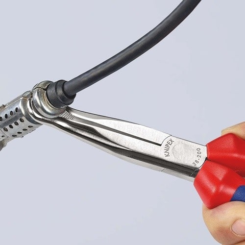 KNIPEX Mechanikerzange L.200mm Form 9 45Grad gew.Mehrkomp.-Hülle verchr.KNIPEX