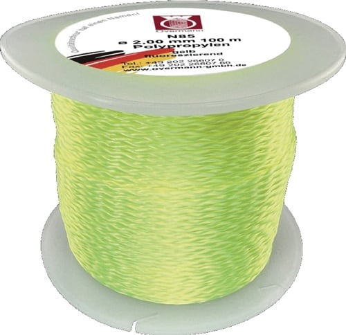 Pflastererschnur L.100m D.2mm 60kg PP gelb,fluoresz.