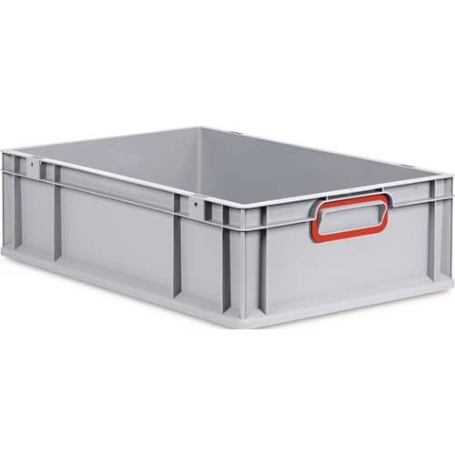 ALLIT Transportstapelbehälter L600xB400xH170mm grau PP geschlossener Griff rot