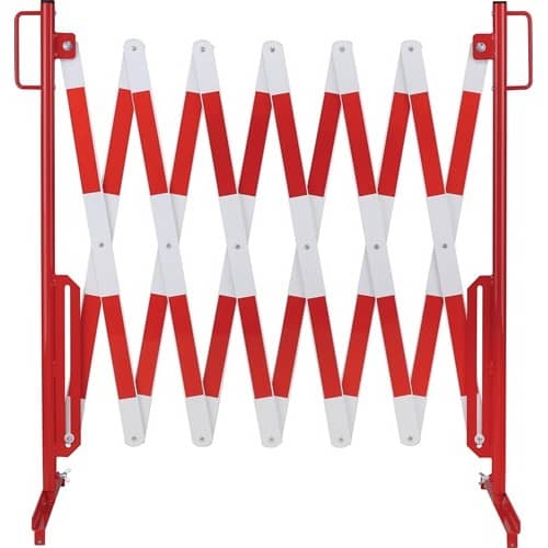 Scherengitter L4000xH1000mm m.Standfuß rot/weiß
