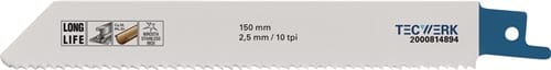 TECWERK Säbelsägeblatt L.150mm B.19mm TPI 10 2,5mm 5 St./Karte TW
