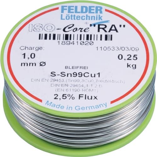 Lötdraht ISO-Core® RA 250 g S-Sn99Cu1 FELDER