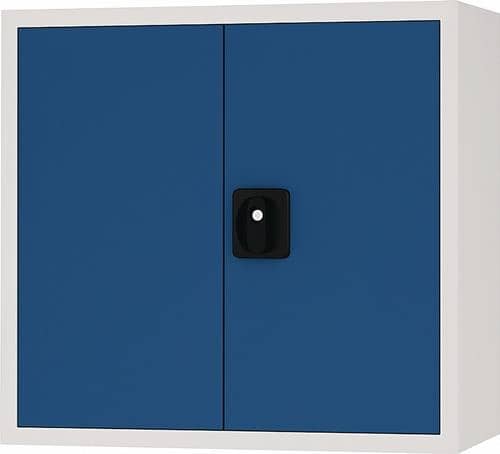 BEDRUNKA+HIRTH Hängeschrank H600xB700xT200mm Vollblechtür lichtgrau/signalblau
