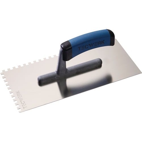 Glättekelle L.280mm B.130mm Zahn 6x6 VA S.0,7mm TECWERK