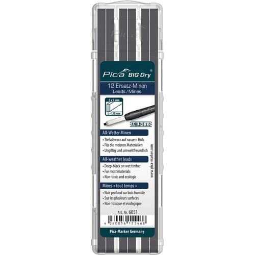 PICA Minenset Pica BIG-Dry 12x graphit/schwarz nasses HO 12 Minen/Set