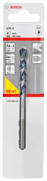 BOSCH Betonbohrer CYL-5, Blue Granite, 7 x 50 x 100 mm