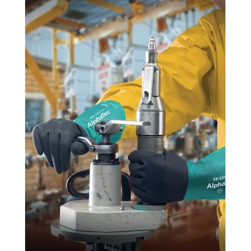 ANSELL Chemiehandschuh Alpha-Tec 58-535W Gr.9 grün/grau EN 388,EN 374,EN 1149 Kat.III