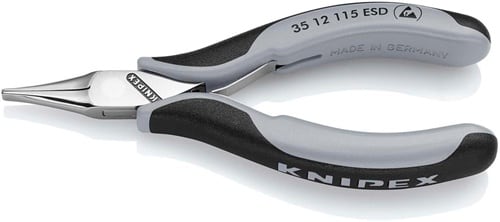 KNIPEX Elektronik-Greifzange Gesamt-L.115mm ESD flachbreite Backen spiegelpol.Form 1