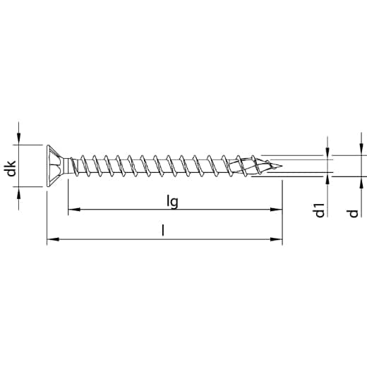HECO TOPIX-plus 4,5 x 40, Verlegeschraube, Senkkopf mit Frästaschen, Drive, Variables Vollgewinde, verzinkt blau, A3K