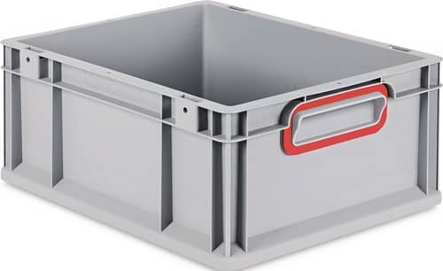 ALLIT Transportstapelbehälter L400xB300xH170mm grau PP geschlossener Griff rot