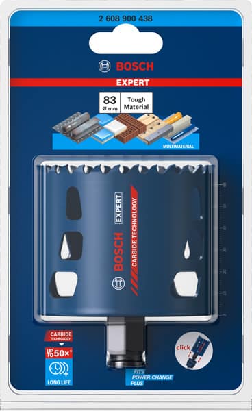 BOSCH EXPERT Tough Material Lochsäge, 83 x 60 mm. Für Dreh- und Schlagbohrer