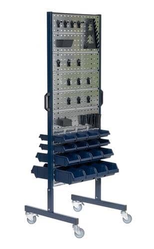 RAACO Doppelstativ m.4 Loch-2 Schlitzplatten beidseitig z.bestücken