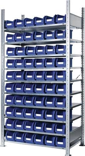 KAPPES Steckregal H2000xB1000xT300mm Grundregal 10 Stahl-Bd.60xGr.6 blau KAPPES
