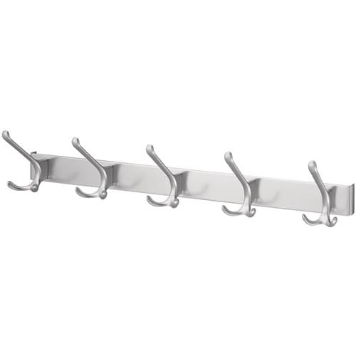 HERMETA Huthakenleiste 0822-0825 5 Hak.A.96mm LM silberf.elox.H.102mm HERMETA