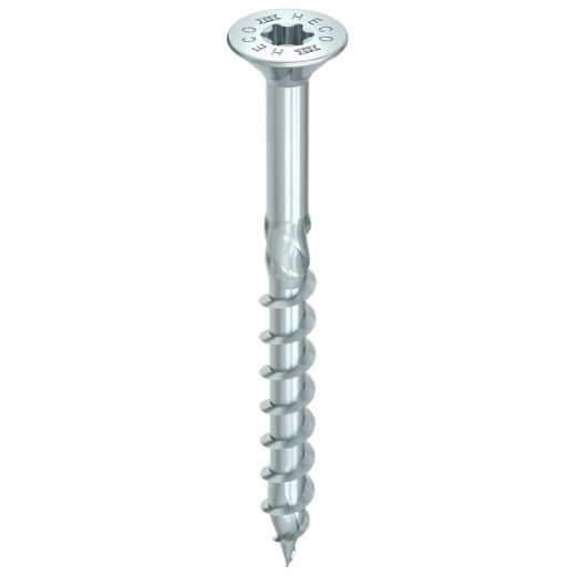 HECO TOPIX-plus 6,0 x 200, Senkkopf mit Frästaschen, Drive, Teilgewinde, verzinkt blau, A3K