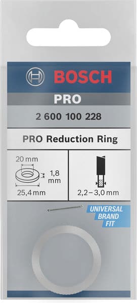 BOSCH Reduzierring für Kreissägeblätter, 25,4 x 20 x 1,8 mm