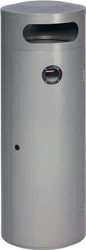 VAR Abfallbehälter H1245xØ420mm 90l silber m.integriertem Ascher