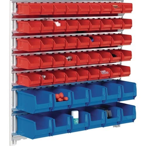Sichtlagerkastenset H1000xB1010xT180mm STA verz.m.Sichtlagerk.72xMK5 rot