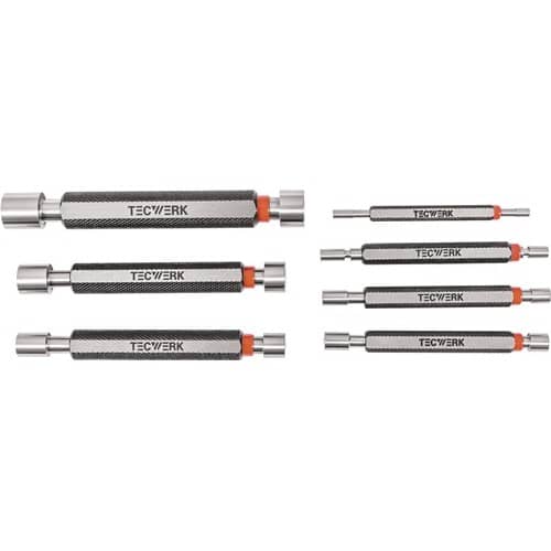TECWERK Grenzlehrdornsatz H7 je 1 St.3,4,5,6,8,10,12mm m.Gut/Auss.TECWERK