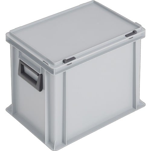 LOCKWEILER Ku.-Koffer L400xB300xH333mm PP 2 Griffe Schiebeverschluss grau 31l LOCKWEILER