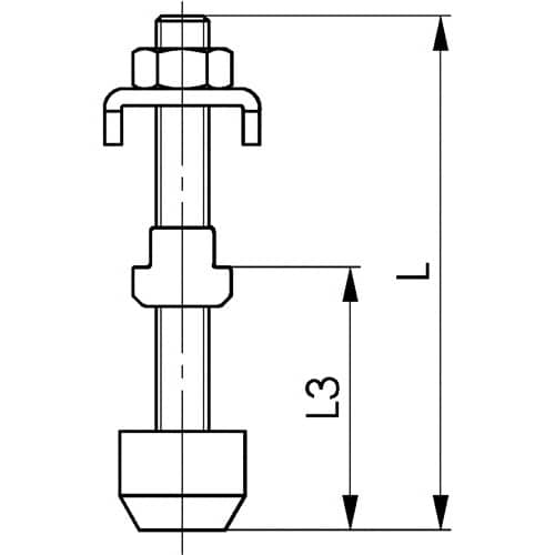 AMF Andrückschraube Nr.6890 Gr.5 M8 L.65mm f.offene Haltearme AMF