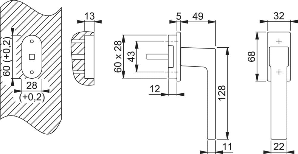 HOPPE® Fenstergriff Austin 0769/USV919, mit Schrauben, Aluminium, 11853001