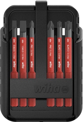 WIHA Wechselklingensatz slimBit electric 12-tlg.Schlitz/PH/(+/- PZD)Torx® WIHA