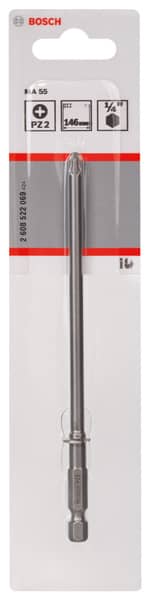 BOSCH Schrauberbit Extra-Hart PZ 2, 145 mm, 1er-Pack