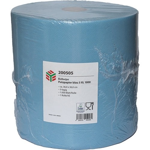 ELOS Putztuch ELOwipe XL L.ca.360 mxB.ca.360mm blau 3-lagig 1 Rl.à 1000 Bl.ELOS