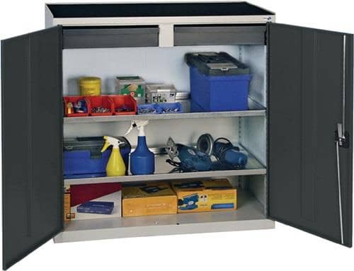 STUMPF Werkzeug-/Beistellschrank H1000xB1000xT500mm 2Schubl.,2Bd.lichtgrau/enzianblau