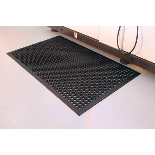 COBA Arbeitsplatzbodenbelag Fertigmatte L1500xB900xS10mm schwarz Gum.COBA