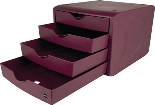Schubladenbox mit Auszugssperre 4 Schubladen HELIT