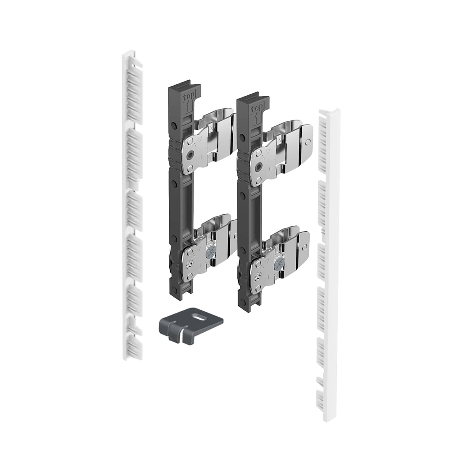 HETTICH AvanTech YOU Verbinderset für Innenfront zum Selbstablängen, Systemhöhe 187, weiß, Für Zarge mit Illumination, 9327216