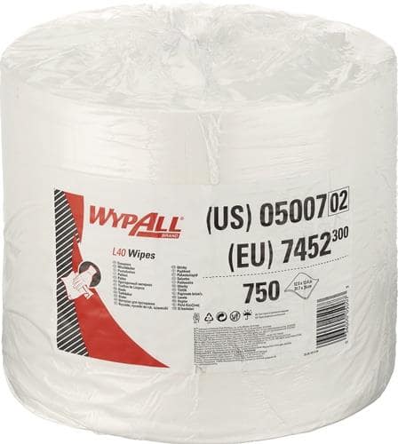 WYPALL Wischtuch WYPALL L40 7452 L.ca.315 mmxB.ca.310mm weiß 1-lagig 750 Tü./Rl.WYPALL