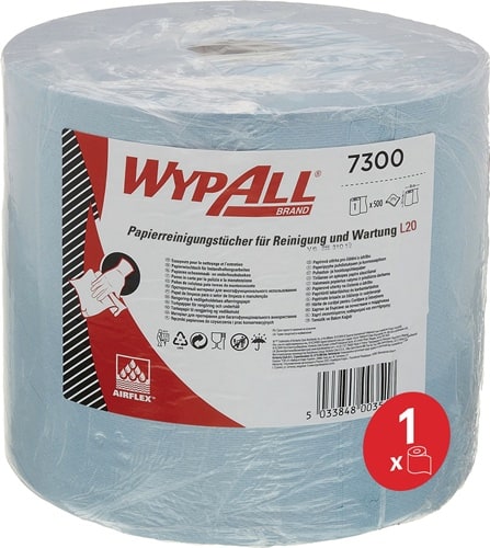 KIMBERLY-CLARK Wischtuch WYPALL L20 7300 L.ca.380 mmxB.ca.235mm blau 500 Tü./Rl.