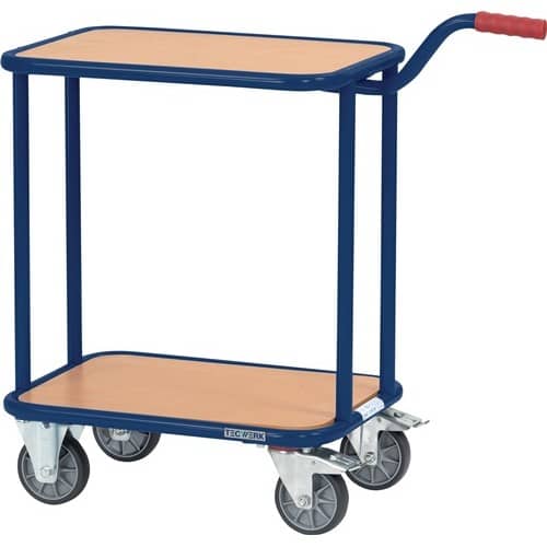 TECWERK Griffroller L600xB450mm 2 Holzwerkstoffplattf.saphirblau Trgf.250kg TECWERK