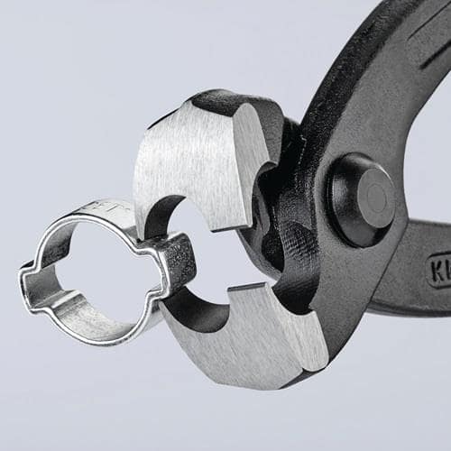 KNIPEX Ohrklemmenzange L.220mm Kopf schwarz atram.Ku.-Überzug seitl.Pressnase KNIPEX