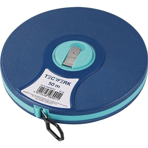 TECWERK Kapselbandmaß L.50m Bandbr.13mm 2 mm/cm EG II ABS Nylon-Fiber TECWERK