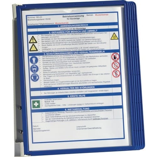 DURABLE Wandhalter 5 Sichttafeln dunkelblau m.Profilrahmen DURABLE