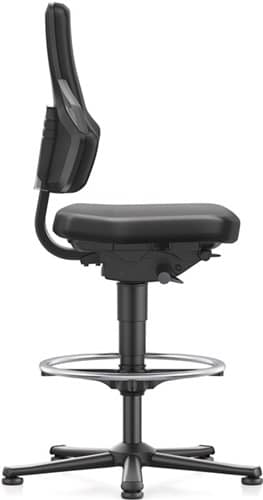 Arbeitsdrehstuhl Nexxit Bodengleiter + Fußring Grifffarbe grau schwarz 570-820 mm BIMOS