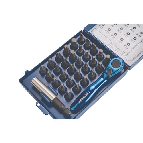 TECWERK Bitsortiment 32-tlg.Schlitz/PH/PZD/T/6KT./Bitknarre TECWERK